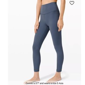 BNWT iron blue lululemon Align High-Rise Pant 24" Asia Fit size Small